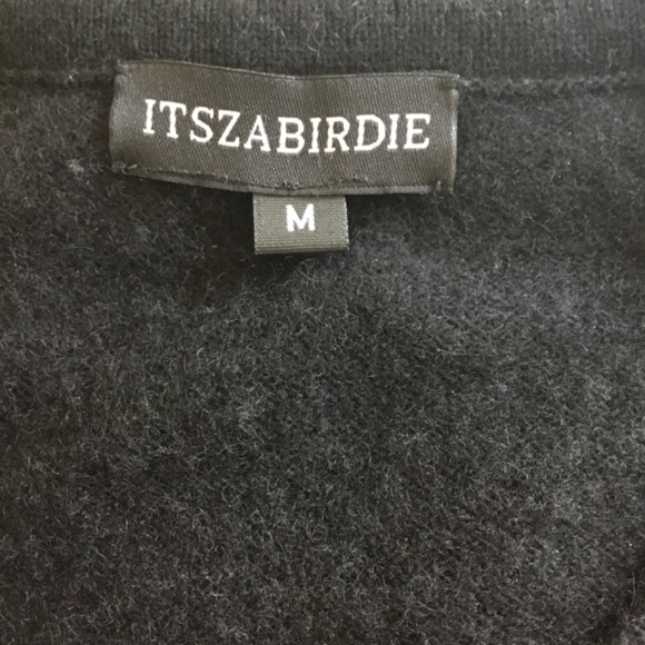 NEW ItzsaBirdie Cashmere Pink Love Flamingo Sweater In Black - Picture 10 of 13